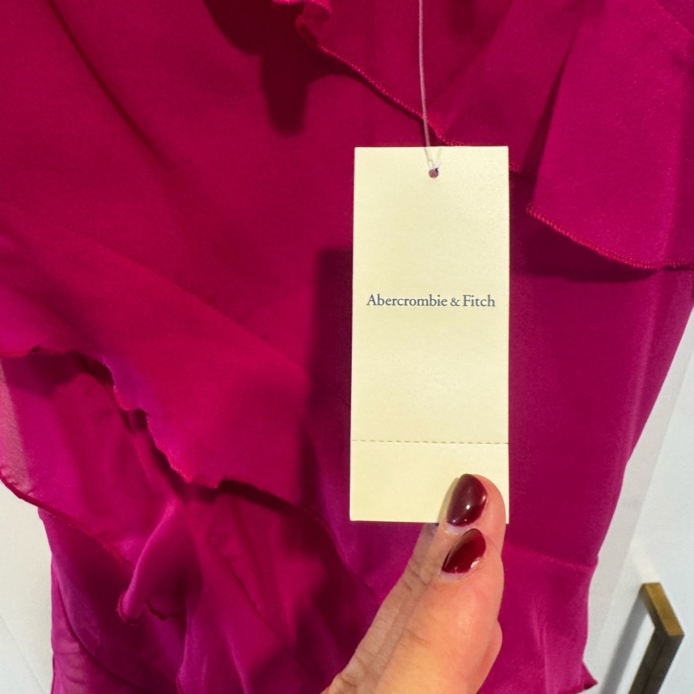 Abercrombie & Fitch Fuchsia Ruffle Mini Dress - Picture 3 of 6